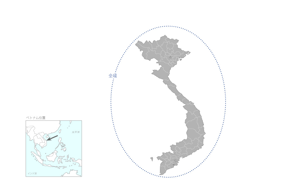 国道・省道橋梁改修事業の協力地域の地図