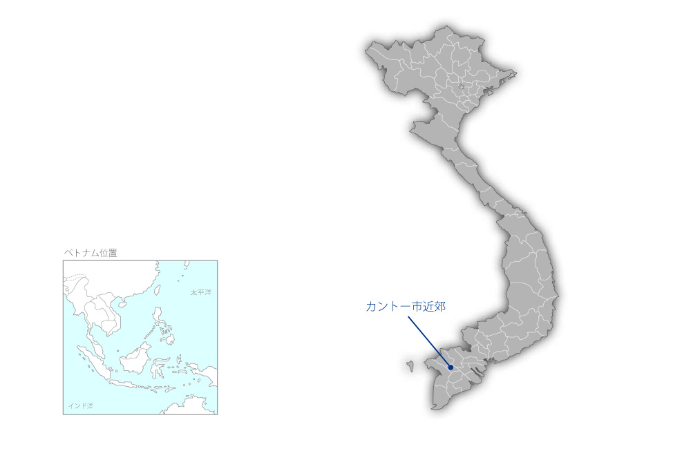 オモン火力発電所メコンデルタ送変電網建設事業（4）の協力地域の地図