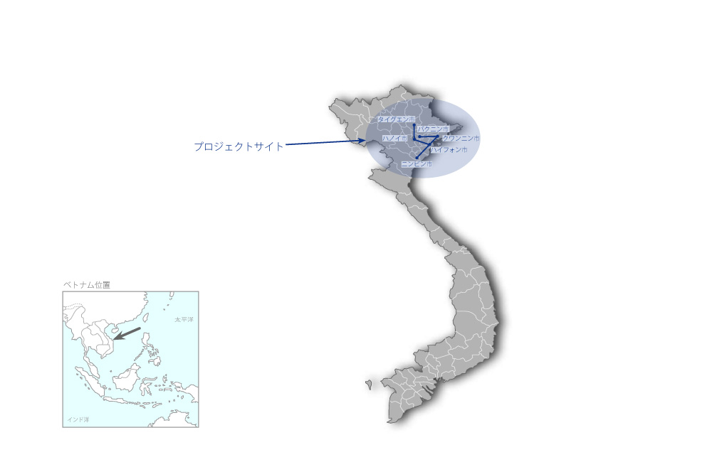 北部国道交通安全強化事業の協力地域の地図