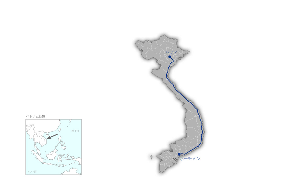 南北鉄道橋梁安全性向上事業（II）の協力地域の地図