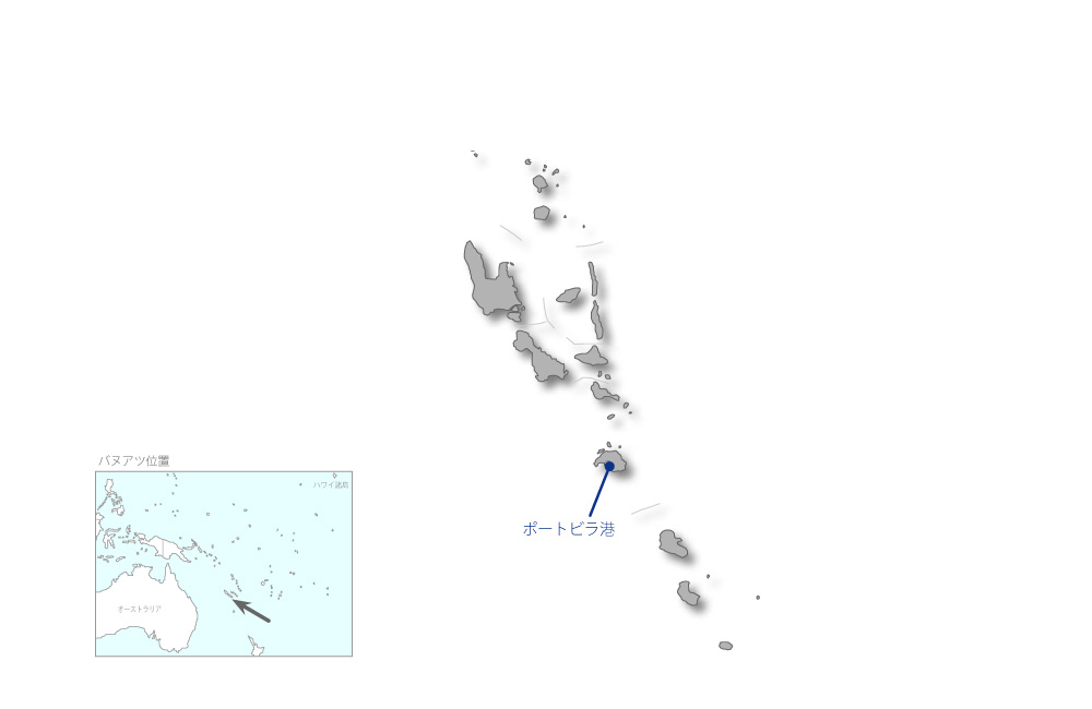 ポートビラ港ラペタシ国際多目的埠頭整備事業の協力地域の地図