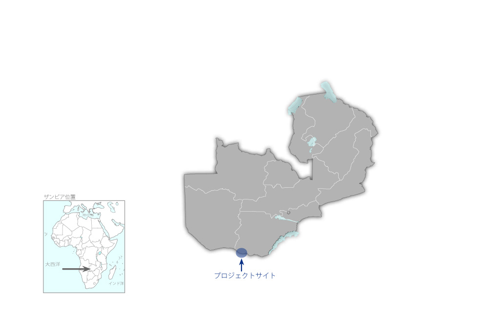 カズングラ橋建設事業（ザンビア）の協力地域の地図