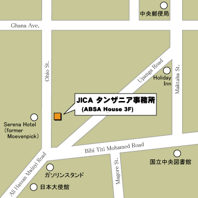 タンザニア事務所地図