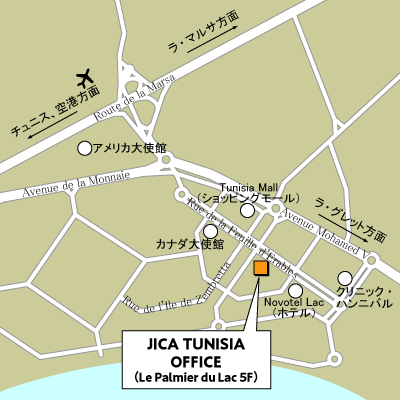チュニジア事務所地図