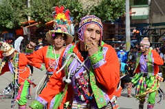 カーニバルで踊る人々。地域ごとに多種多様な踊りがあり、衣装も大きく異なる