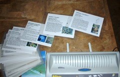 展示する動植物の説明書きをラミネート加工も施して作成した