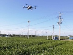 スマート農業では、ドローンを使って画像を撮影し、緑茶の生育具合などを確認することも