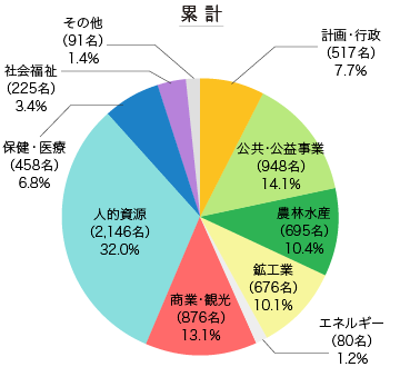 【円グラフ】分野分類別集計表 累計